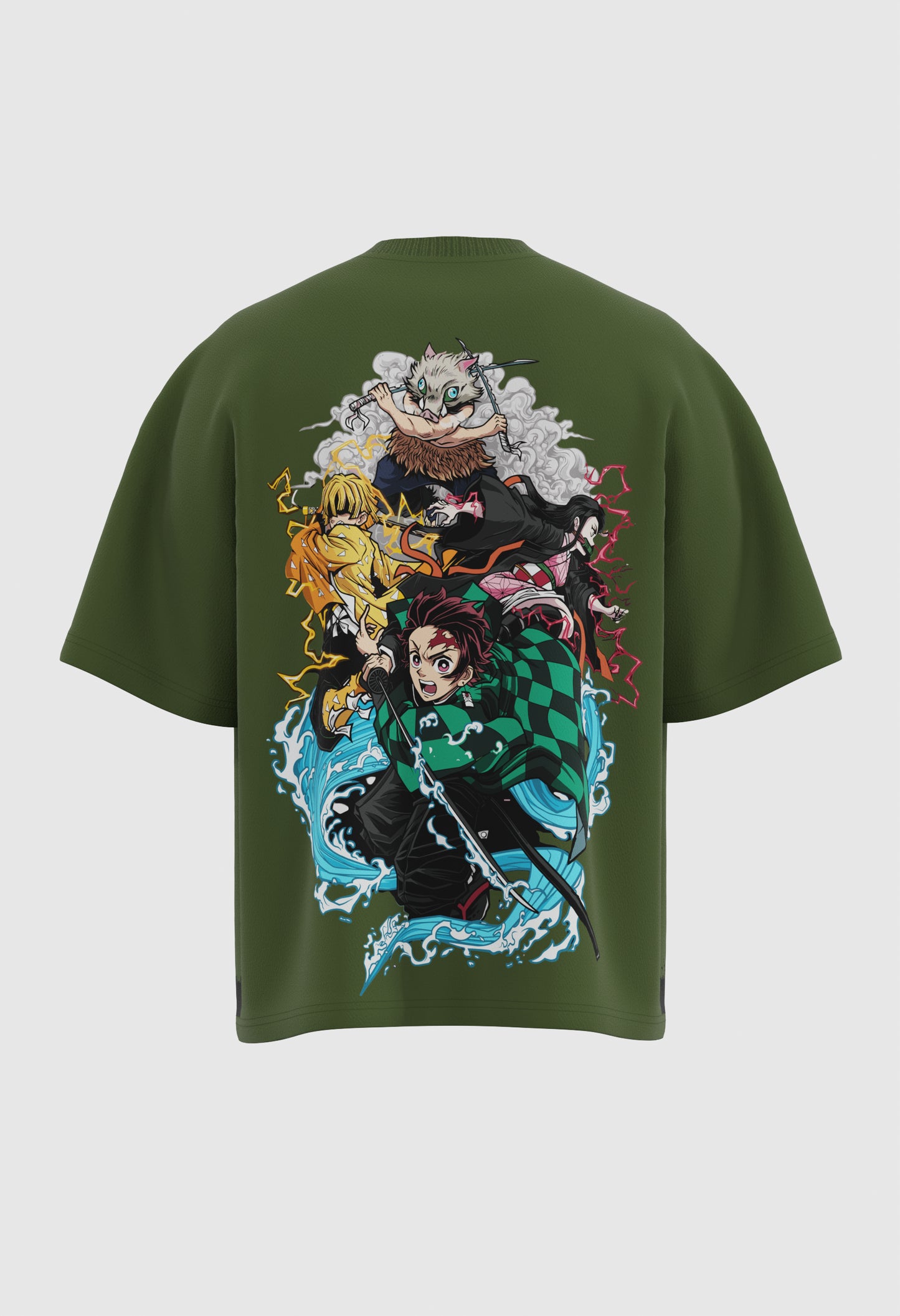 Demon slayer team | Unisex Printed Oversized T-Shirts