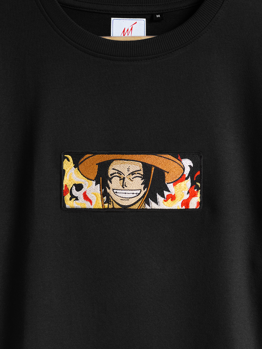 One Piece Ace Embroidered T-shirt (Oversized)