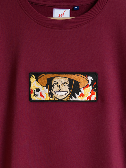 One Piece Ace Embroidered T-shirt (Oversized)