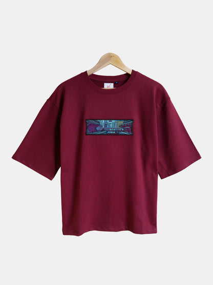 Cyber city Embroidered T-shirt (Oversized)