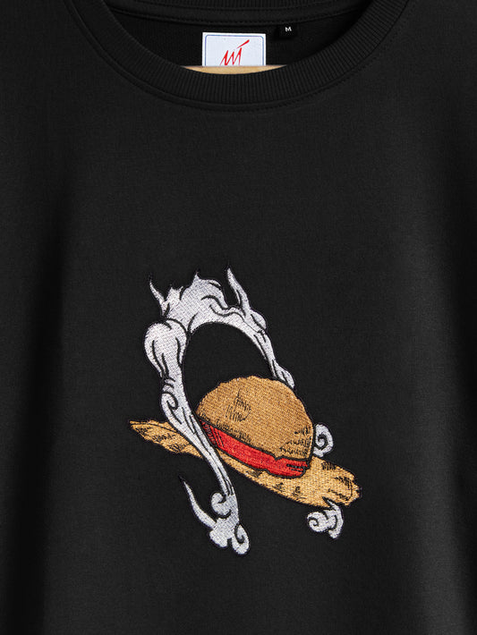 Luffy 5th Gear hat Embroidered T-shirt (Oversized)