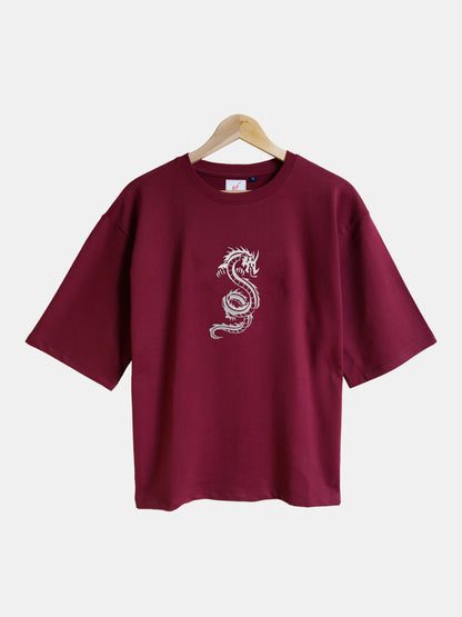 Dragon Embroidered T-shirt (Oversized)